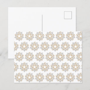 Kerstster Patroon Goud Zilver Kalligrafie Art Briefkaart