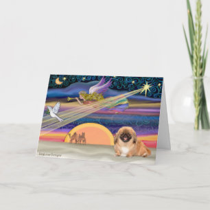 Kerstster - Pekingees #1(rood) Feestdagen Kaart