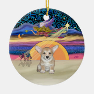 Kerstster - Pembroke Welsh Corgi Puppy Keramisch Ornament