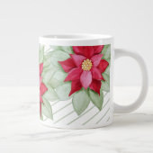 Kerstster Poinsettia Waterverf Extra Grote Beker (Rechts)