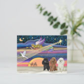 Kerstster - Poodles (drie Speelgoed) - Feestdagenkaart (Staand voorkant)