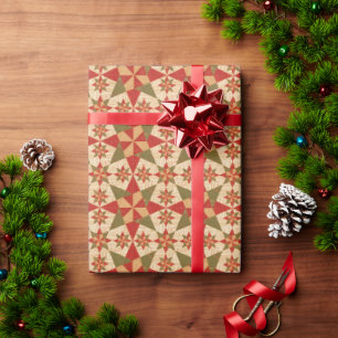 Kerstster Quilt Cadeaupapier