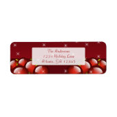 Kerstster Red Ornamenten Holiday Etiket (Voorkant)