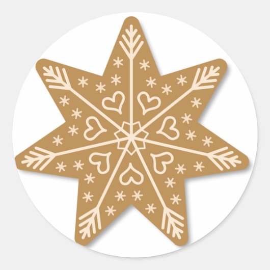 kerstster ronde sticker (Voorkant)