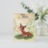 kerstster Rudolph Feestdagenkaart (Staand voorkant)