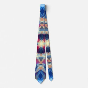 Kerstster Winter Blauw Feestelijk Rood Goud Geel Stropdas