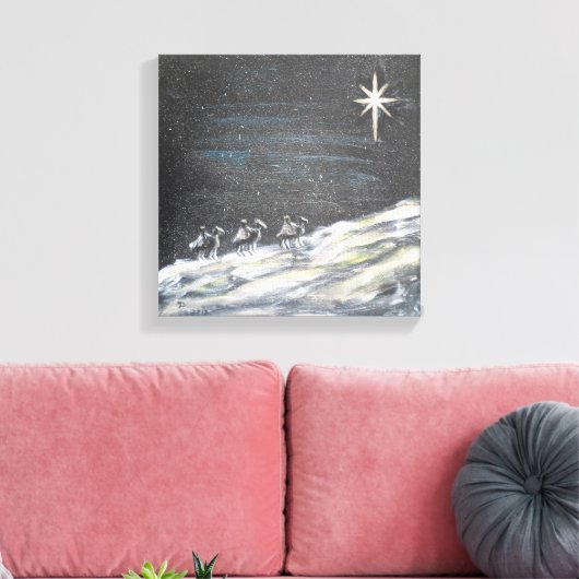 Kerststercanvas afdrukken (Insitu (Woonkamer))