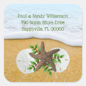 Kerststerkreeften, eskoepelzegels vierkante sticker (Voorkant)