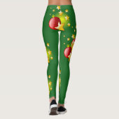 Kerststerren en kogelreuzen leggings (Achterkant)