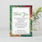 KERSTSTERREN Feestelijk Retro Rood Groen Goud Bedankkaart (Staand voorkant)