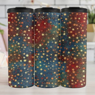 Kerststerren Glitter Feestelijk  Thermosbeker