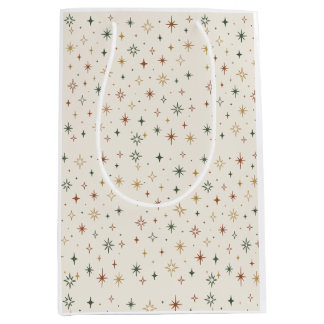 Kerststerren & Glitters Patroon			 Medium Cadeauzakje