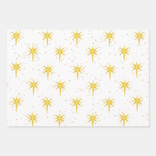Kerststerren Inpakpapier Vel (Voorkant)