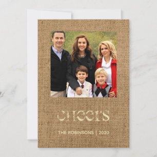 Kerststerren Jute Gezinsfoto Feestdagenkaart