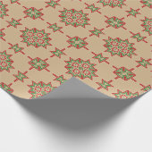 kerststerren op kraft-cadeaubon cadeaupapier (Hoek)