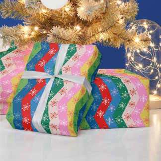 Kerststerstrepen Cadeaupapier