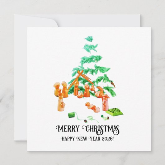 Kerststicker Feestdagenkaart (Voorkant)