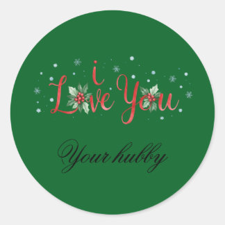 Kerststicker Liefde Ronde Sticker