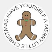 Kerststicker peperkoek man ronde sticker (Voorkant)