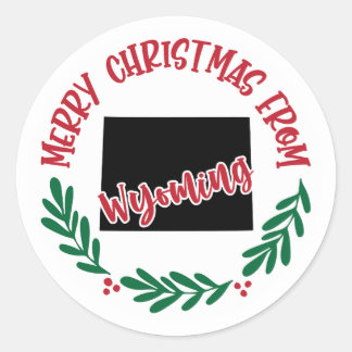 Kerststicker uit Wyoming Ronde Sticker