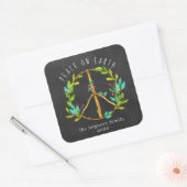 Kerststicker | Vrede op Aarde Vierkante Sticker (Envelop)