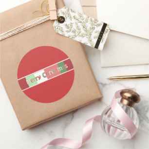 Kerststicker wordt rood weergegeven, maar je kiest ronde sticker