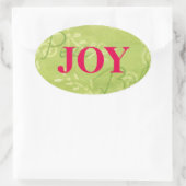 Kerststickers Kerstvreugde Groot en Mooi Ovaal Ovale Sticker (Tas)