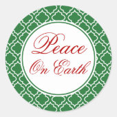 Kerststickers met vredestekst ronde sticker (Voorkant)