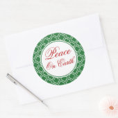 Kerststickers met vredestekst ronde sticker (Envelop)
