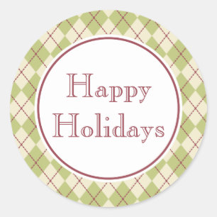 Kerststickers met Vrolijke Feestdagen Ronde Sticker