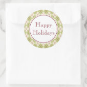 Kerststickers met Vrolijke Feestdagen Ronde Sticker (Tas)