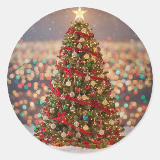 Kerststickers Ronde Sticker