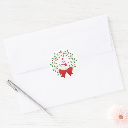 Kerststickers Ronde Sticker (Envelop)