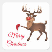 Kerststickers-Rudolph Vierkante Sticker (Voorkant)