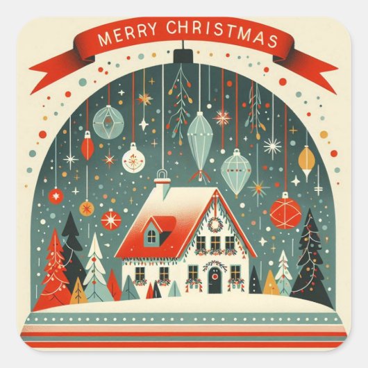 Kerststickers Vierkante Sticker (Voorkant)