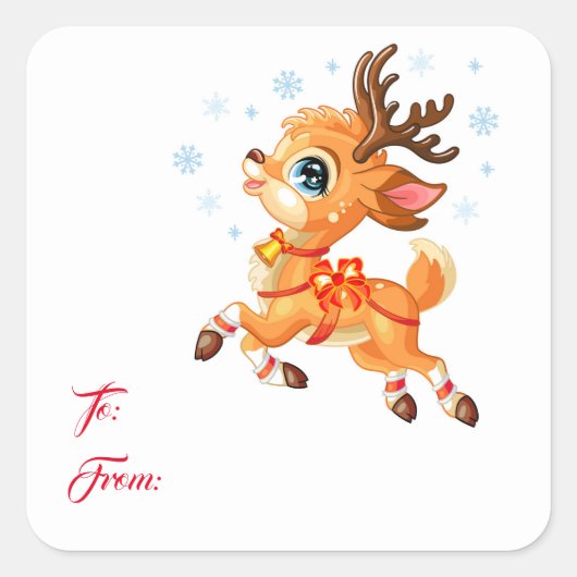 Kerststickers  vierkante sticker (Voorkant)