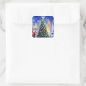 Kerststickers Vierkante Sticker (Tas)