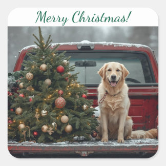 Kerststickers Vierkante Sticker