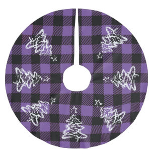Kerststier Zwart Paars Geruit Kerstboom Rok