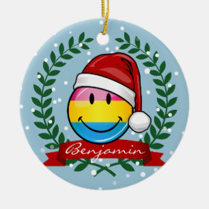kerststijl Pansexual Pride Flag. Keramisch Ornament