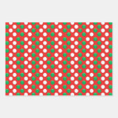 kerstStippen rood wit en groen Inpakpapier Vel (Voorkant)
