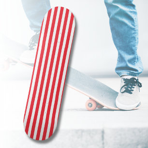 Kerststok Rode en Witte Eenvoudige Horizontale Str Skateboard