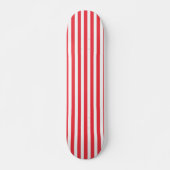 Kerststok rood en wit eenvoudig horizontaal gestre skateboard (Voorkant)