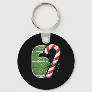 Kerststok Voetbalveld 67 Gebarsten Grappig Kerstmi Sleutelhanger