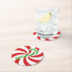 Kerststok werveling kartonnen onderzetters