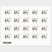Kerststokfiguren Ronde Sticker (Vel)