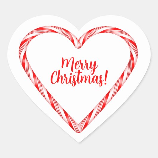 Kerststokhartsticker Hart Sticker (Voorkant)