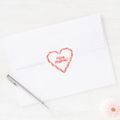 Kerststokhartsticker Hart Sticker (Envelop)
