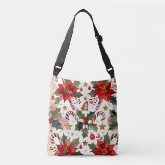 Kerststokken en Poinsettia's, Auteur Natasha Us Crossbody Tas