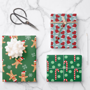Kerststokmannetjes Peperkoekmannetjes Kerstsok Ker Inpakpapier Vel